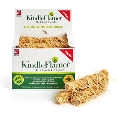 KindleFlamer - 18 Natural Odourless Firelighters - 800g
