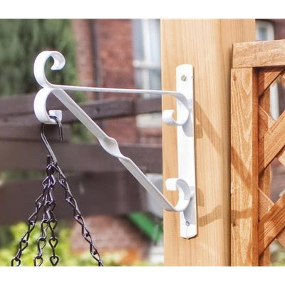 SupaGarden White Hanging Basket Bracket 12 Inch (White)