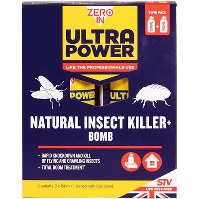 Zero In Ultra Power Insect Killer Bomb - 150ml Twin Pack