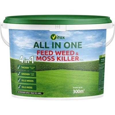 Vitax All In One Lawn Feed, Weed & Moss Killer 10kg (Covers 300m²)