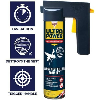 Zero In Ultra Power Wasp Nest Killer Foam Jet - 600ml