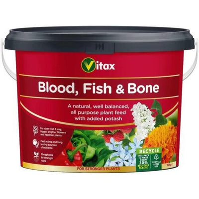 Vitax Blood Fish & Bone All Purpose Plant Feed with Potash - 10Kg Tub