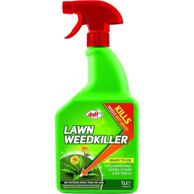 Doff Lawn Weed Killer Spray Kills Clover Dandelion & Plantain 1L Coverage 100m2