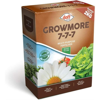 Doff Growmore Plant Fertiliser Multi Purpose Balanced Nutrient Boosts 2kg