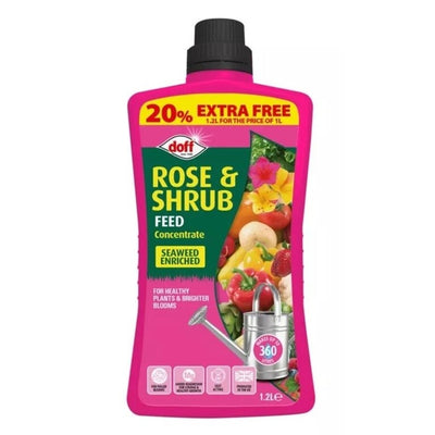 Doff Rose & Shrub Feed Concentrate Promote Healthy Growth & Bloom 1.2L Make 360L