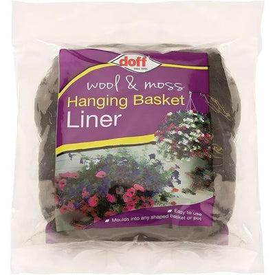 Doff Wool & Moss Hanging Basket Liner Water Retention & Root Insulation 160g