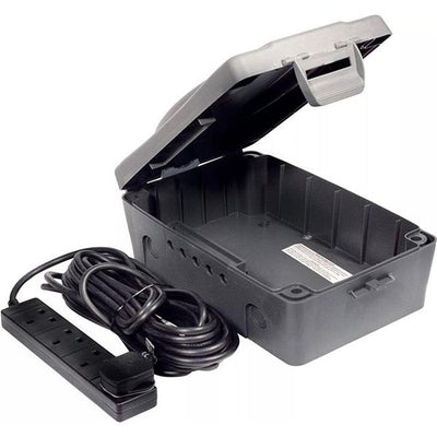 Masterplug Weatherproof Electric Box 4 Socket Lead - 10M