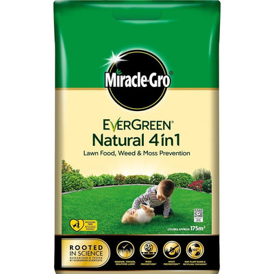 Miracle Gro Evergreen Natural 4 in1 Lawn Feed - 175m2 - 7Kg