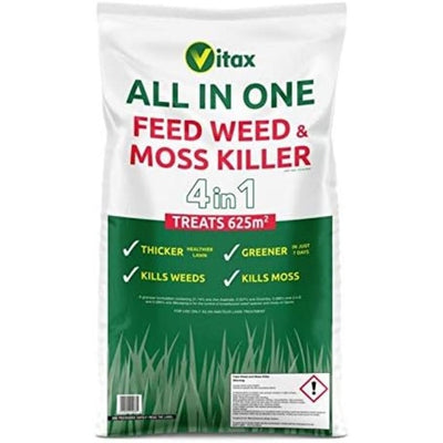 Vitax All In One Lawn Feed Weed & Moss Killer 20kg (Covers 625m²)