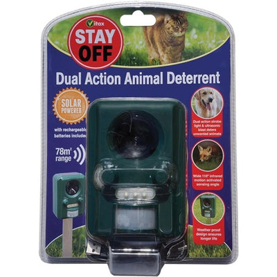 Vitax Stay Off Animal Deterrent Motion Sensor & Ultrasonic, Covers 78 m²