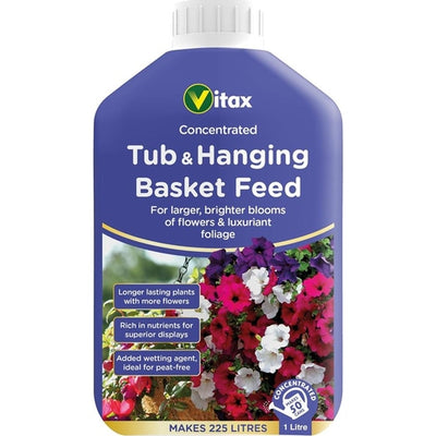 Vitax Tub & Hanging Basket Feed Boosts Root Growth & Flowering 1L